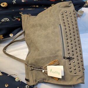 Oversized Studded Slouchy Handbag